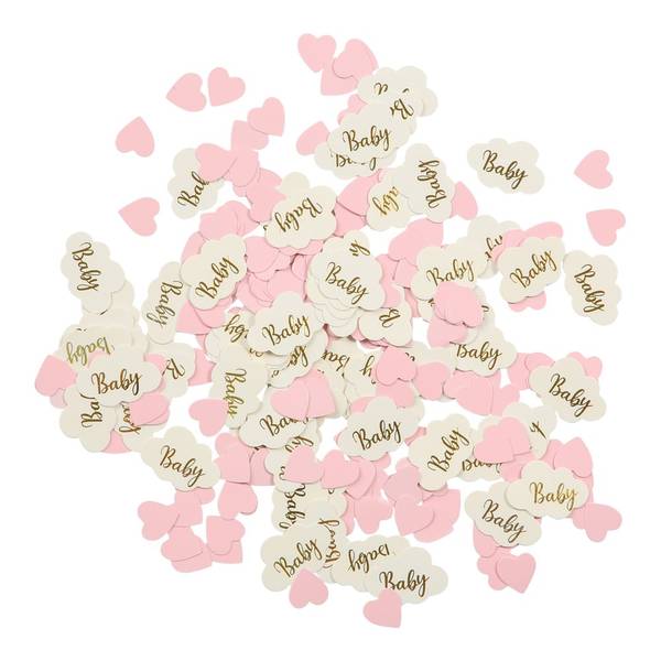 Papirkonfetti Baby hjerter rosa