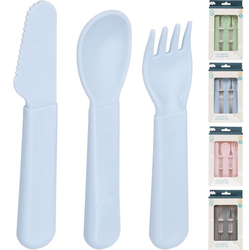 Bestikksett for barn 3 deler | Trygg plast og flere farger