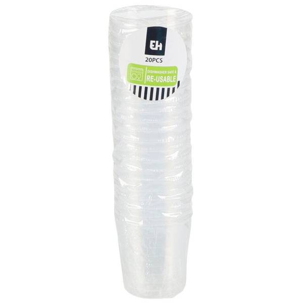 Shotglass 20pk - Klar - Gjenbrukbare