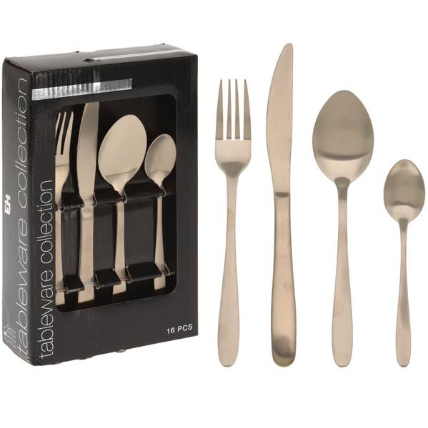 Bestikksett 16deler - Gull | Excellent Houseware