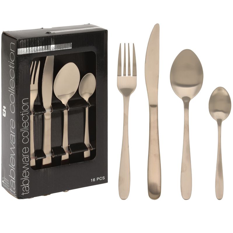 Bestikksett 16deler - Gull | Excellent Houseware