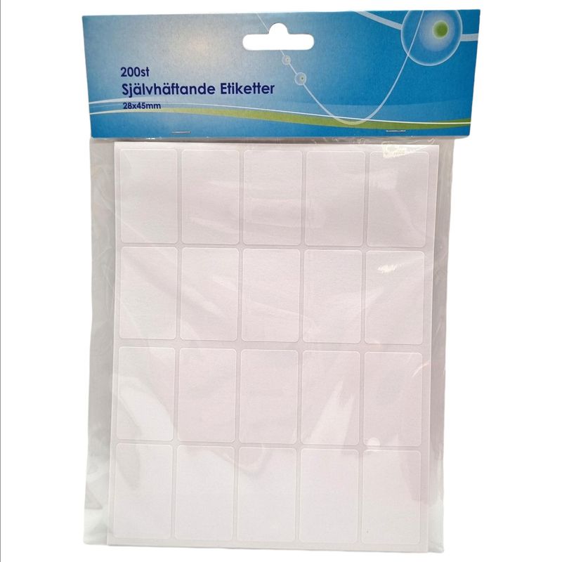 Etiketter 200stk 28x45mm