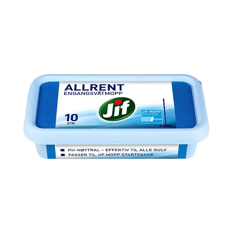 Jif Engangsvåtmopp Allrent 10stk | Frisk duft | Til alle gulv