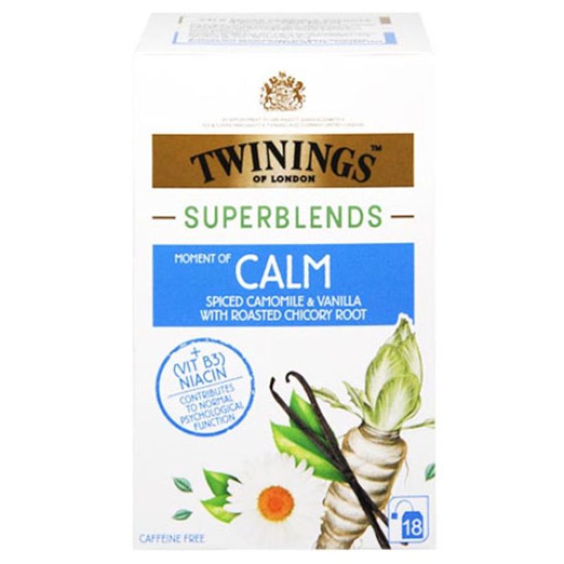 Twinings Calm Te Superblend 18 poser | Datodeal| Koffeinfri urtete 