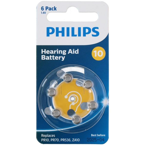 Philips Høreapparatbatteri ZA10/PR70 |6-pk | Langvarig Ytelse