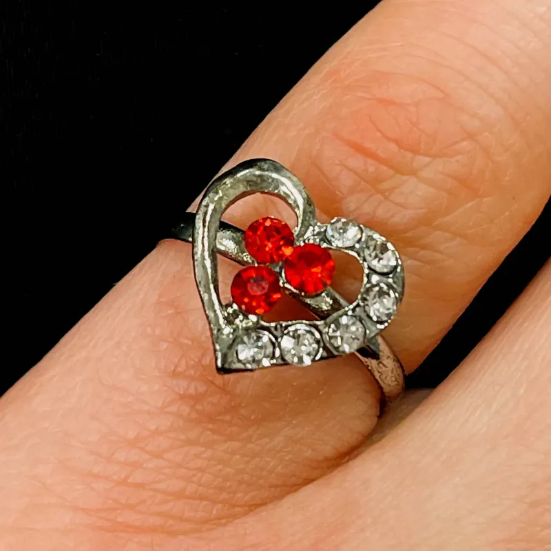 Ring Heart Silver | Hjertering i metall | Justerbar 