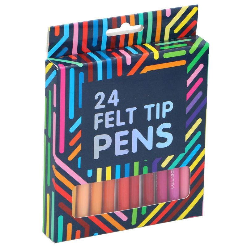 Tusjpenner sett 24 deler | Fargepenner for barn