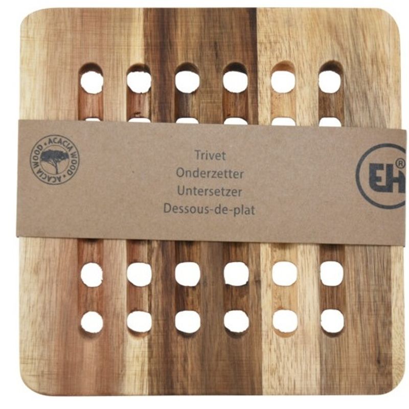 Gryteunderlag i akasietre | Rund eller firkantet | Naturlig og slitesterkt