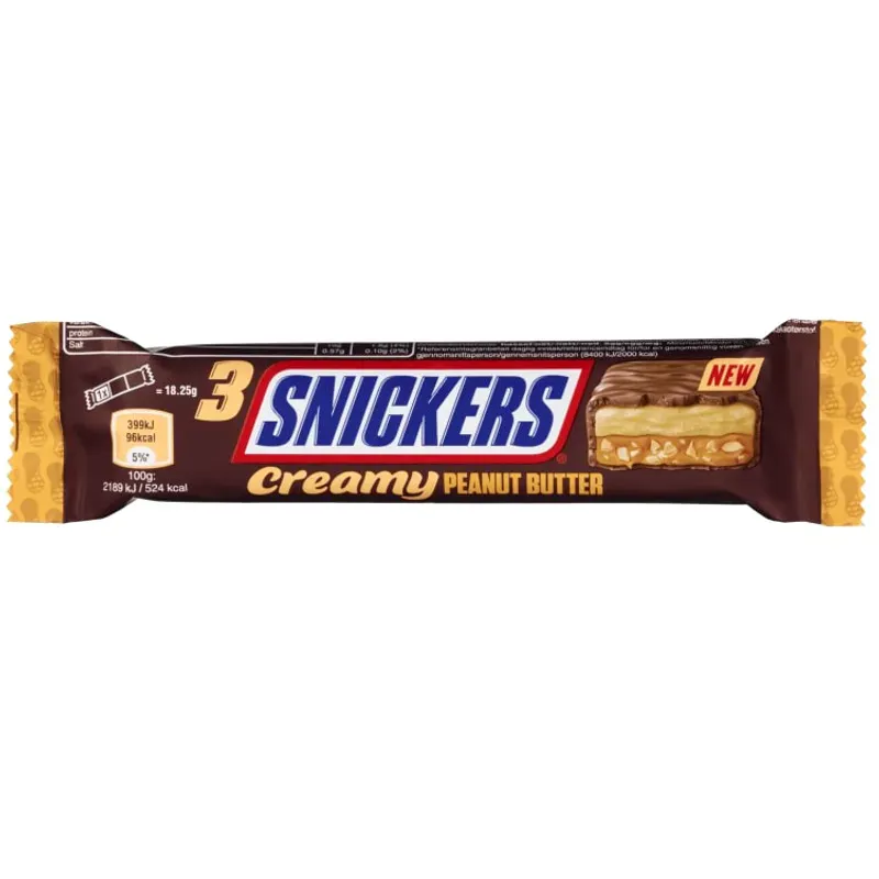 Datodeal | Snickers Creamy Peanut Butter Trippel 32x55g | Storpakk