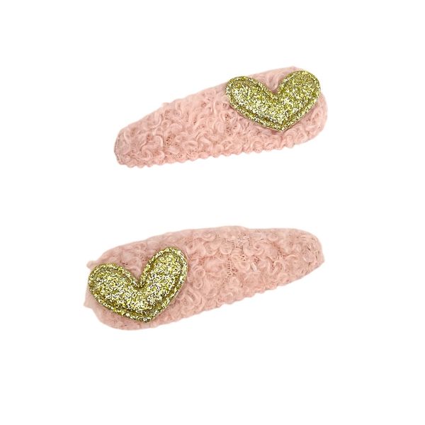 Bellizza hårspenne m/ gullhjerte 2-pk