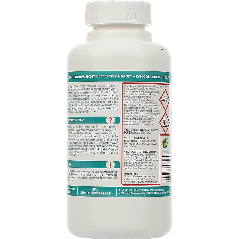 Plumbo Heavy Gel 550g | Krafitg Avløpsåpner