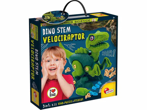 Dinosaur Sett 3in1 Dinofigur+Puslespill & Klistremerker