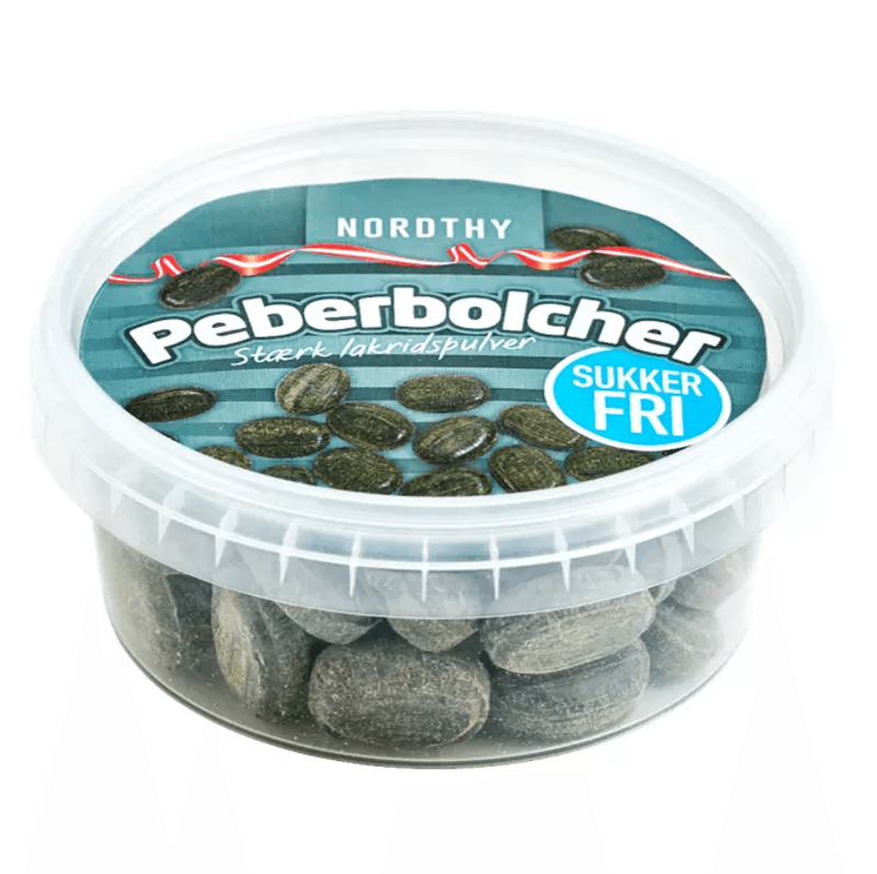 Nordthy Peberbolcher Sukkerfri 180g | Lakrisdrops uten sukker