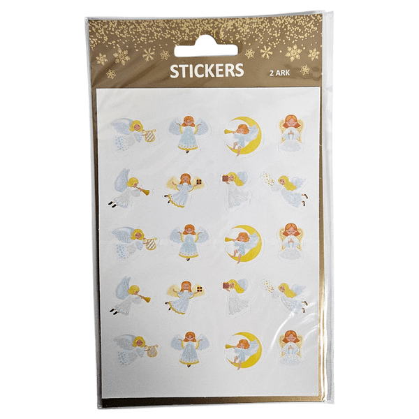 Juleklistremerker engler 40stk | Glitter og dekor