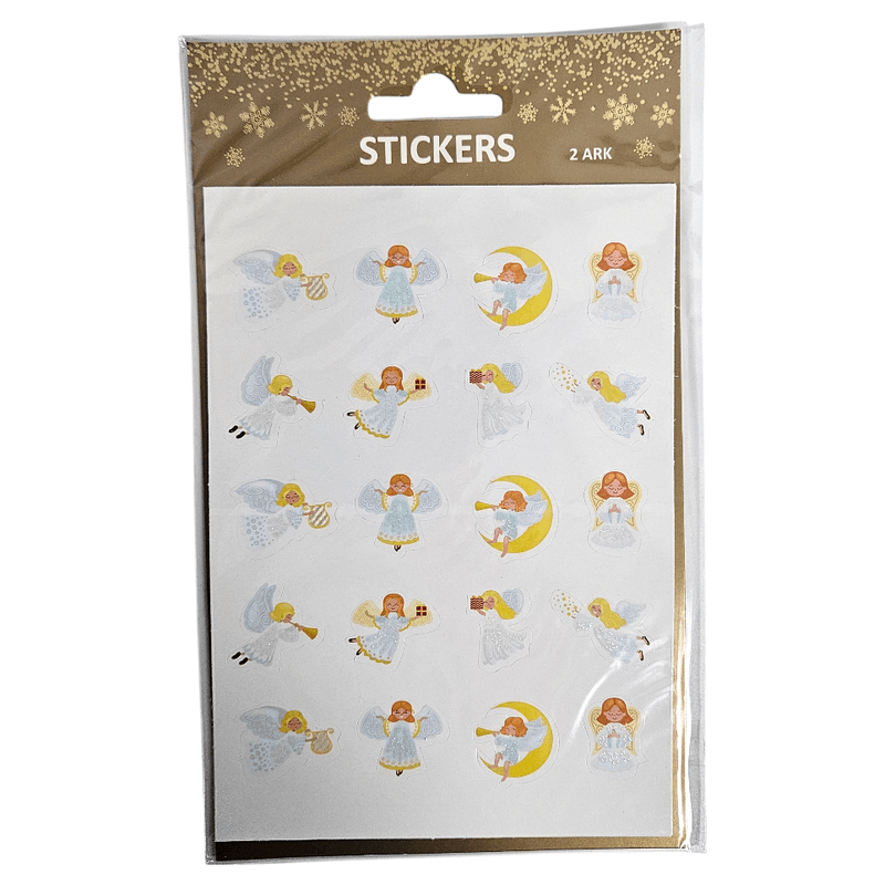 Juleklistremerker engler 40stk | Glitter og dekor