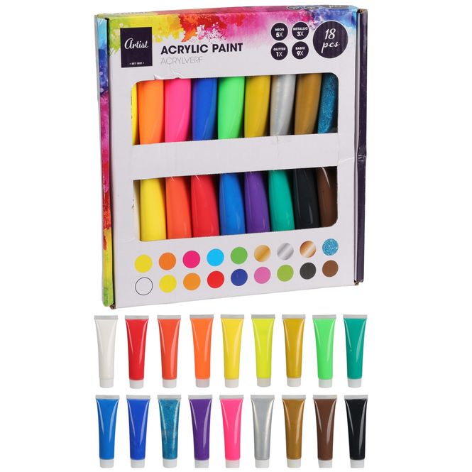 Hovedbilde Akrylmaling 18 x 36ml