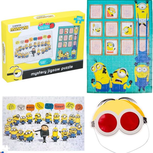 Minions Mystery Jigsaw puslespill 150 brikker | Dobbeltsidig