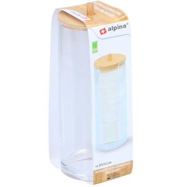 Alpina Bomullspadholder - Praktisk dispenser med bambuslok