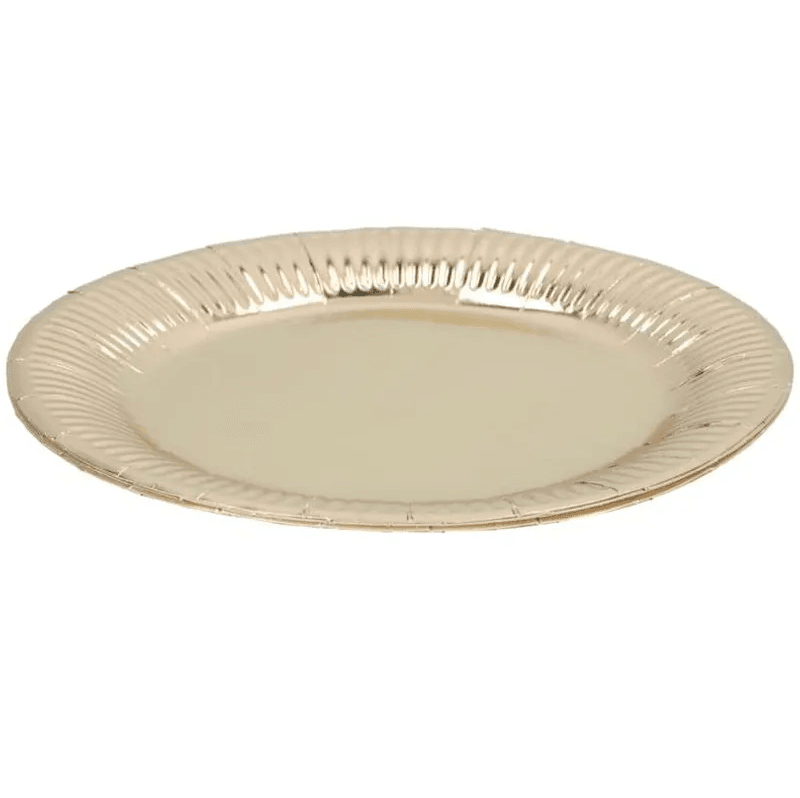 Papptallerkener 6pk 23cm Gull/Sølv Metallic