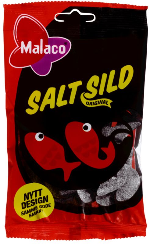 Malaco Salt Sild 100g | Klassisk salt lakrisgodteri fra Sverige